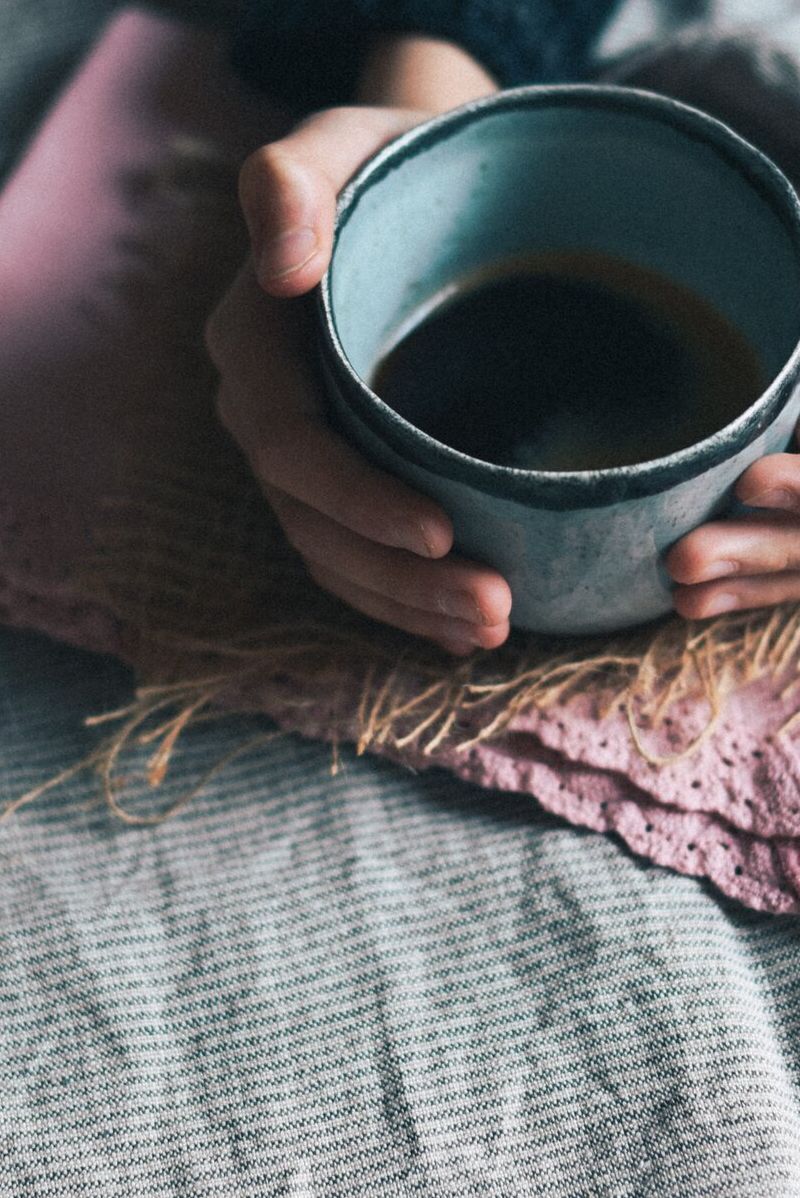 Woman drinking a cup of coffee